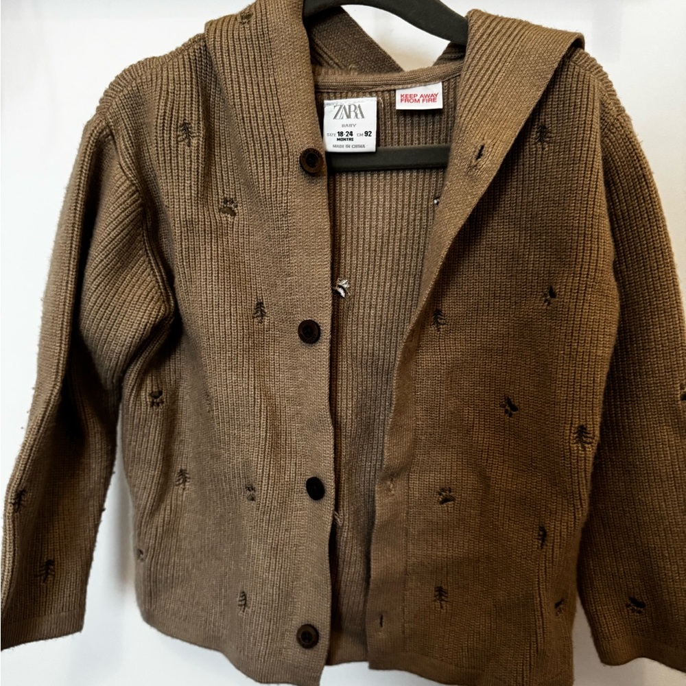 Zara Brown Knit Cardigan
